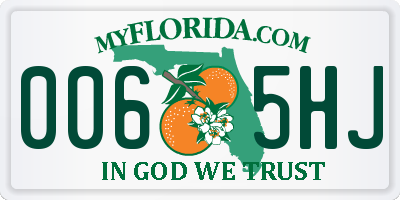 FL license plate 0065HJ