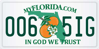 FL license plate 0065IG