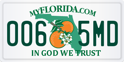 FL license plate 0065MD