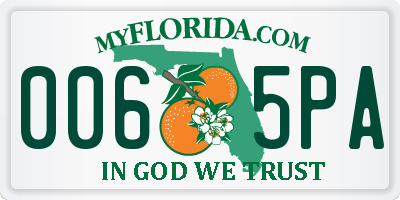 FL license plate 0065PA