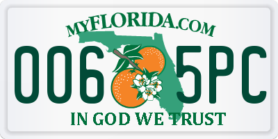 FL license plate 0065PC
