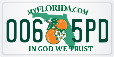 FL license plate 0065PD