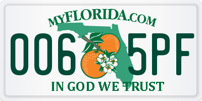 FL license plate 0065PF