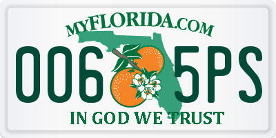FL license plate 0065PS
