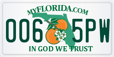 FL license plate 0065PW