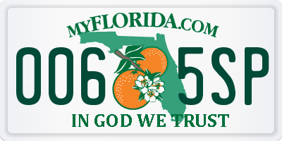 FL license plate 0065SP