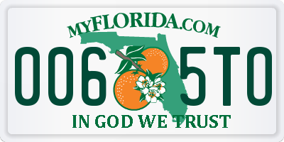 FL license plate 0065TO