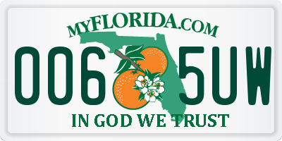 FL license plate 0065UW
