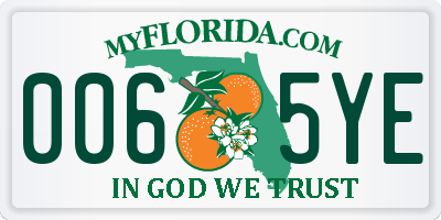 FL license plate 0065YE