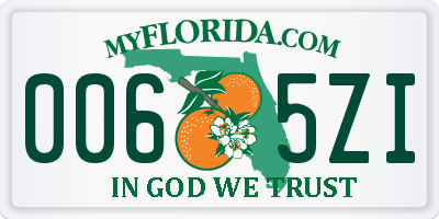 FL license plate 0065ZI
