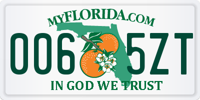 FL license plate 0065ZT