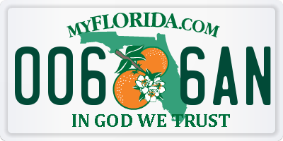 FL license plate 0066AN