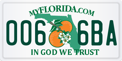 FL license plate 0066BA