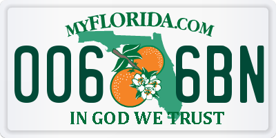 FL license plate 0066BN
