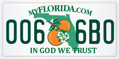 FL license plate 0066BO