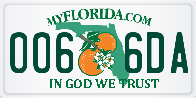 FL license plate 0066DA