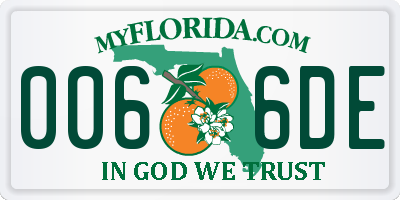 FL license plate 0066DE