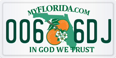 FL license plate 0066DJ