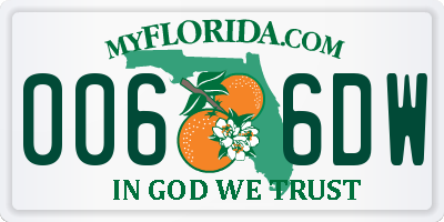 FL license plate 0066DW