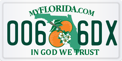 FL license plate 0066DX