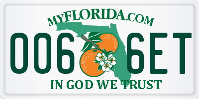FL license plate 0066ET
