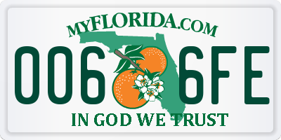 FL license plate 0066FE