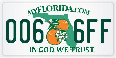 FL license plate 0066FF