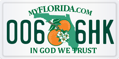 FL license plate 0066HK