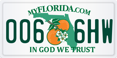 FL license plate 0066HW