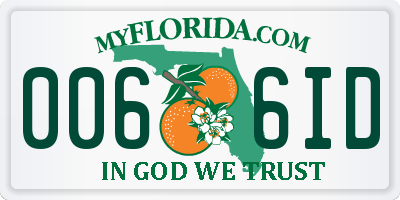 FL license plate 0066ID