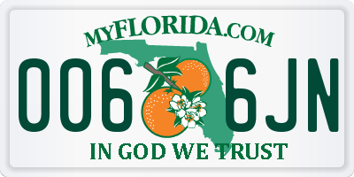 FL license plate 0066JN