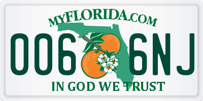 FL license plate 0066NJ