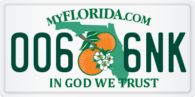 FL license plate 0066NK