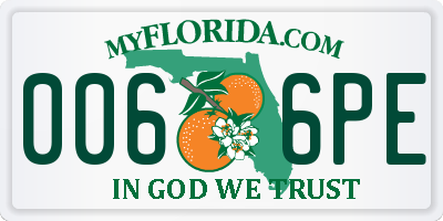 FL license plate 0066PE