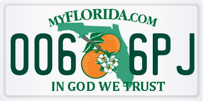 FL license plate 0066PJ