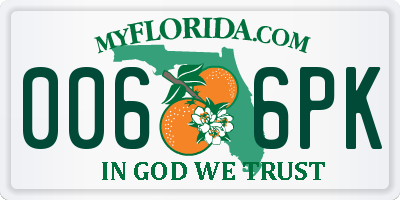 FL license plate 0066PK