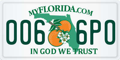 FL license plate 0066PO