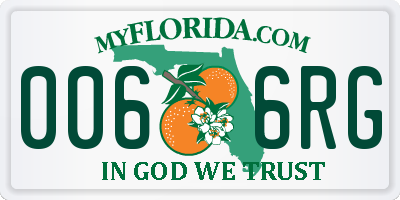 FL license plate 0066RG