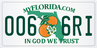 FL license plate 0066RI