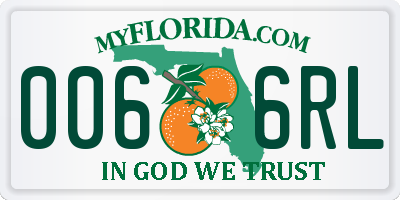 FL license plate 0066RL
