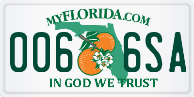 FL license plate 0066SA