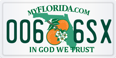 FL license plate 0066SX
