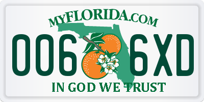 FL license plate 0066XD