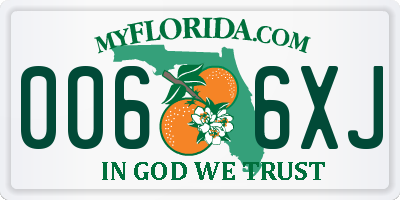 FL license plate 0066XJ