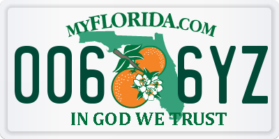 FL license plate 0066YZ
