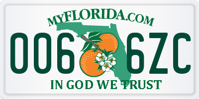 FL license plate 0066ZC