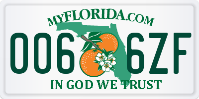 FL license plate 0066ZF
