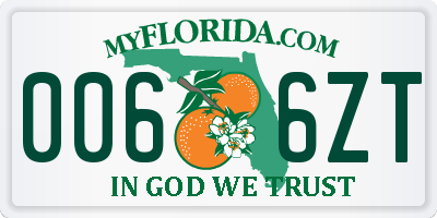 FL license plate 0066ZT