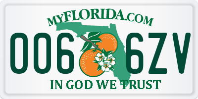 FL license plate 0066ZV
