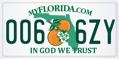 FL license plate 0066ZY